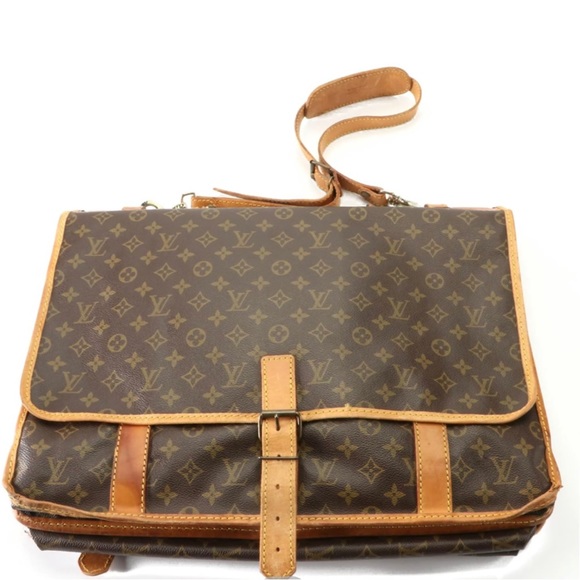Auth Louis Vuitton Kleber Travel Bag in Monogram w/Vachetta Leather 1989 France - Picture 8 of 15